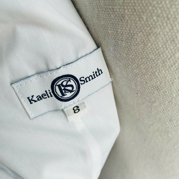 Kaeli Smith Annie Dress Mirror Fish Print Pink Blue Sleeveless Scoop Neck Size 8 - Picture 7 of 9